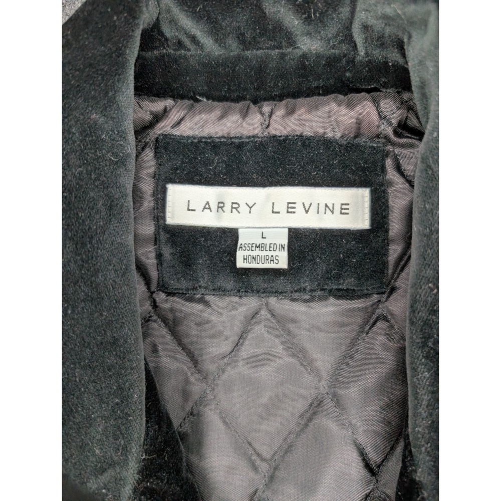 Vintage Larry Levine Black Velvet Double Breasted Trench Coat Women's Large - Picture 5 of 12